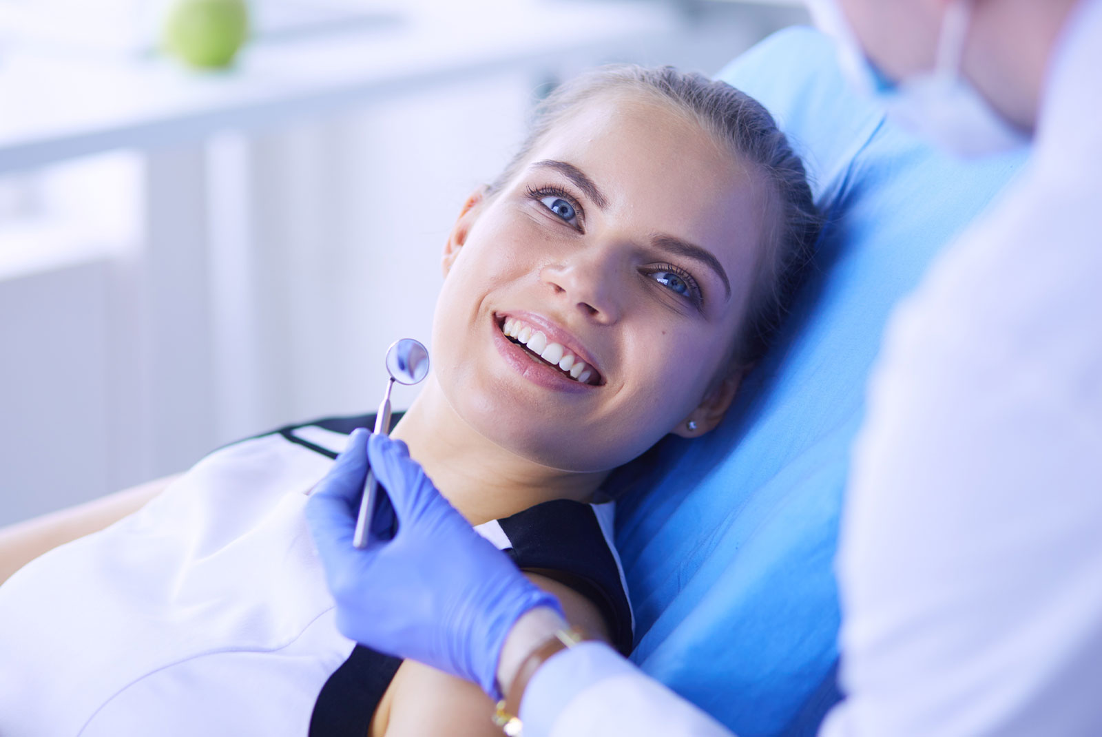 patient getting prep and ready fro their dental treatment